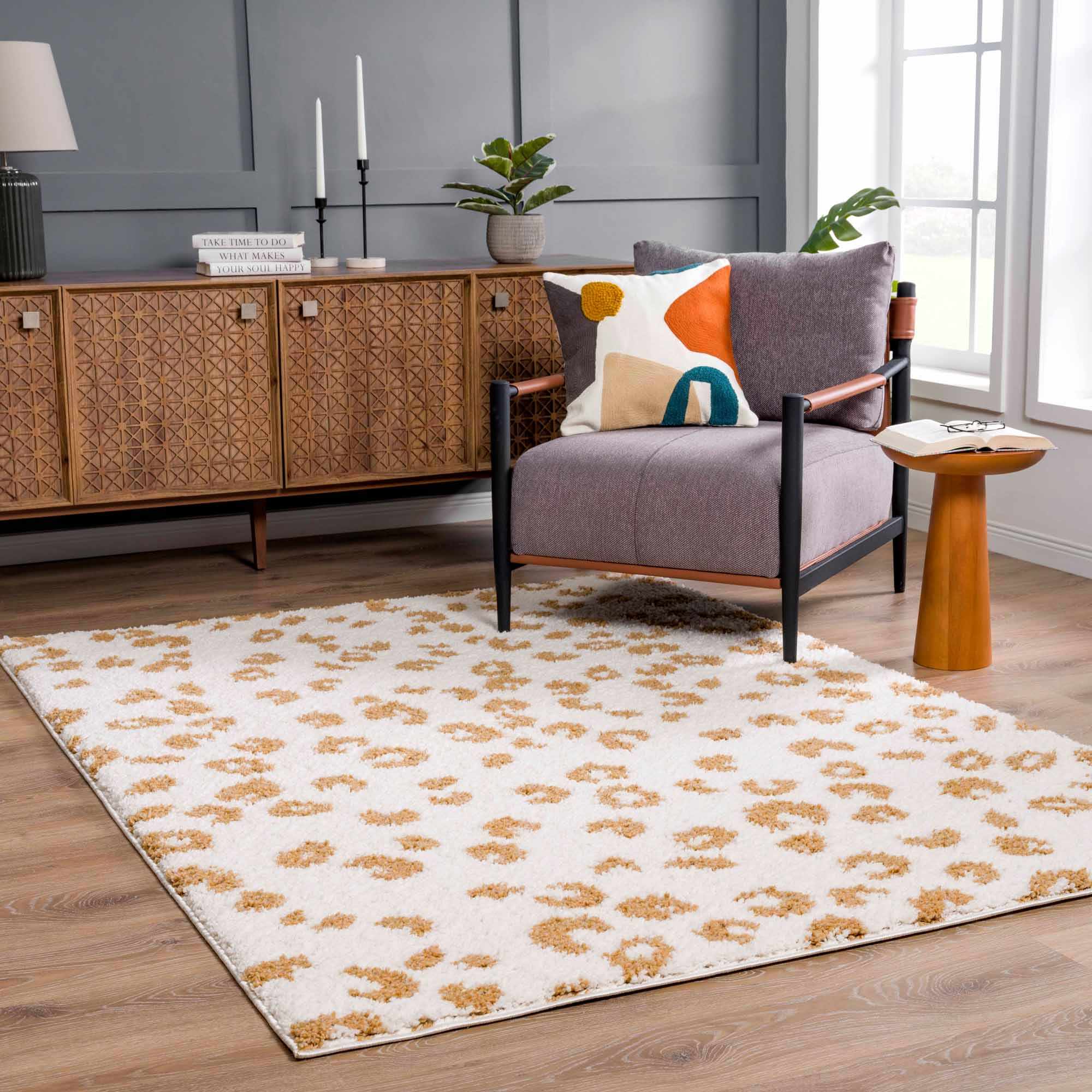 Boutique Rugs - Altin Leopard Print White Area Rug