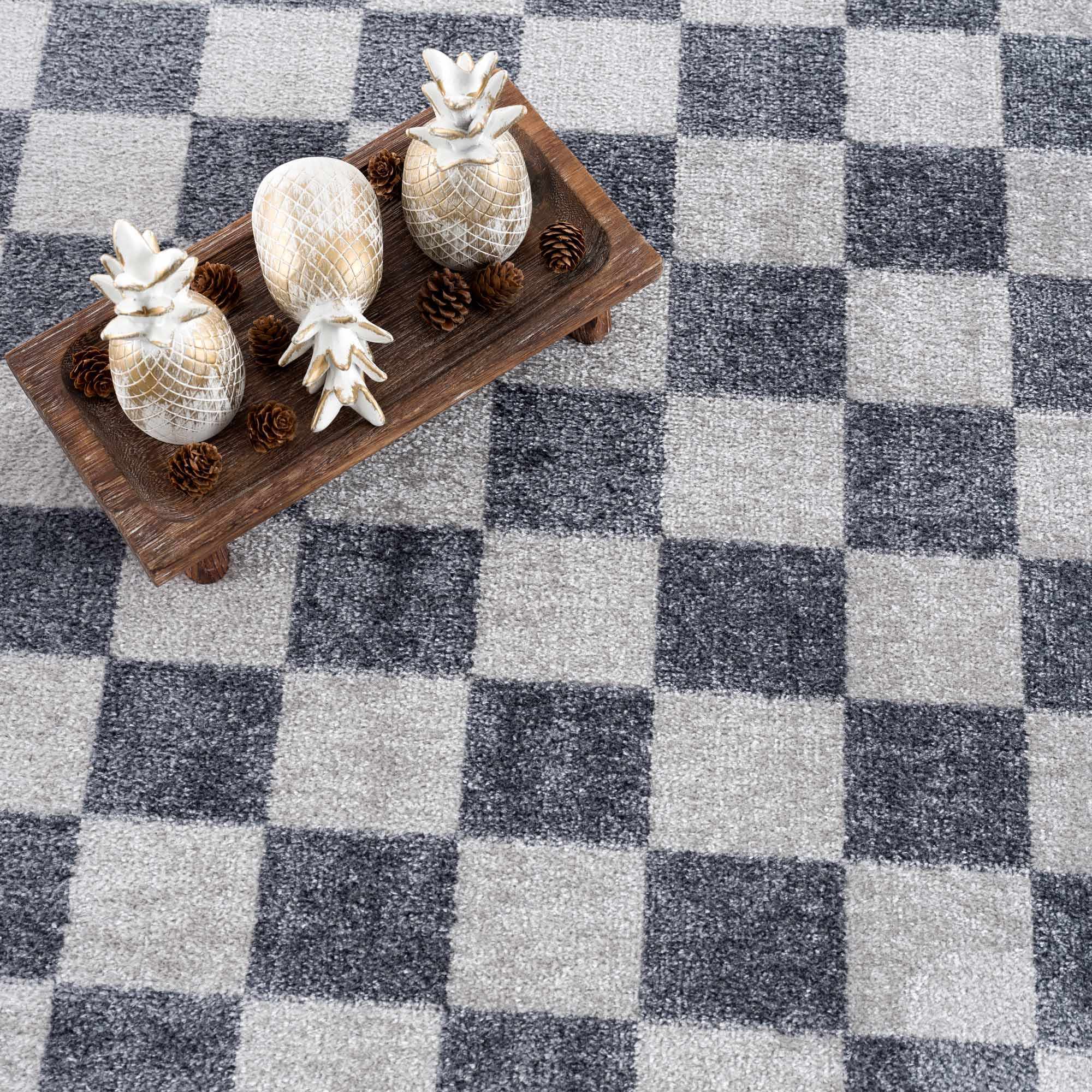 Boutique Rugs - Alie Gray Checkered Washable Area Rug