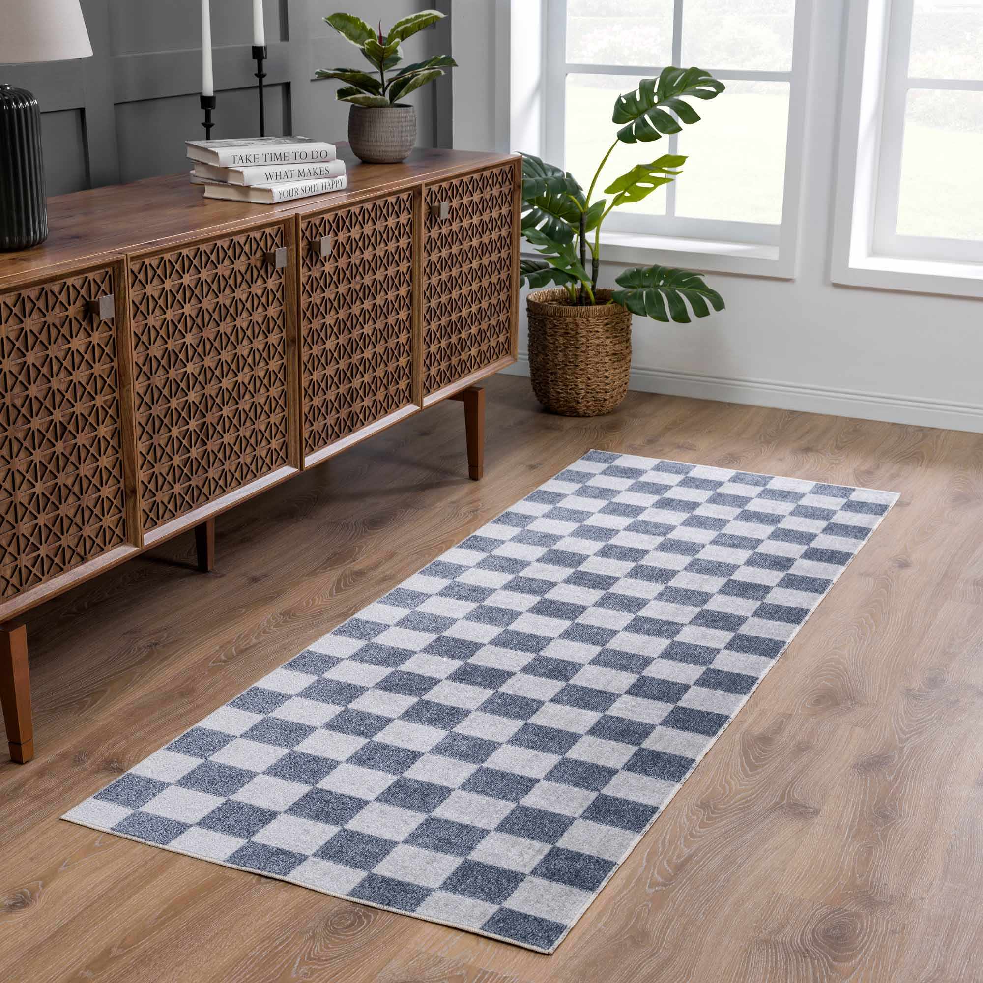 Boutique Rugs - Alie Gray Checkered Washable Area Rug