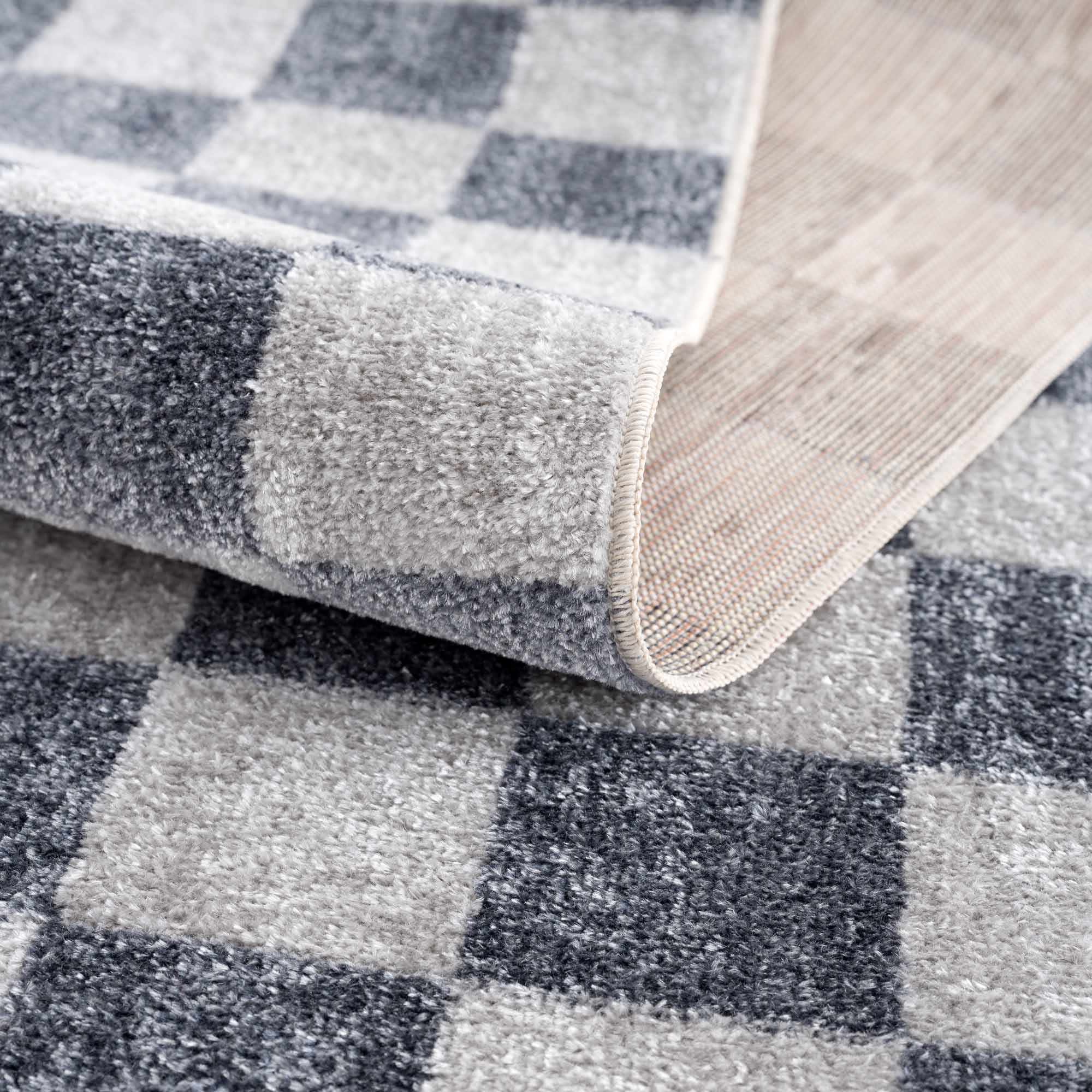 Boutique Rugs - Alie Gray Checkered Washable Area Rug