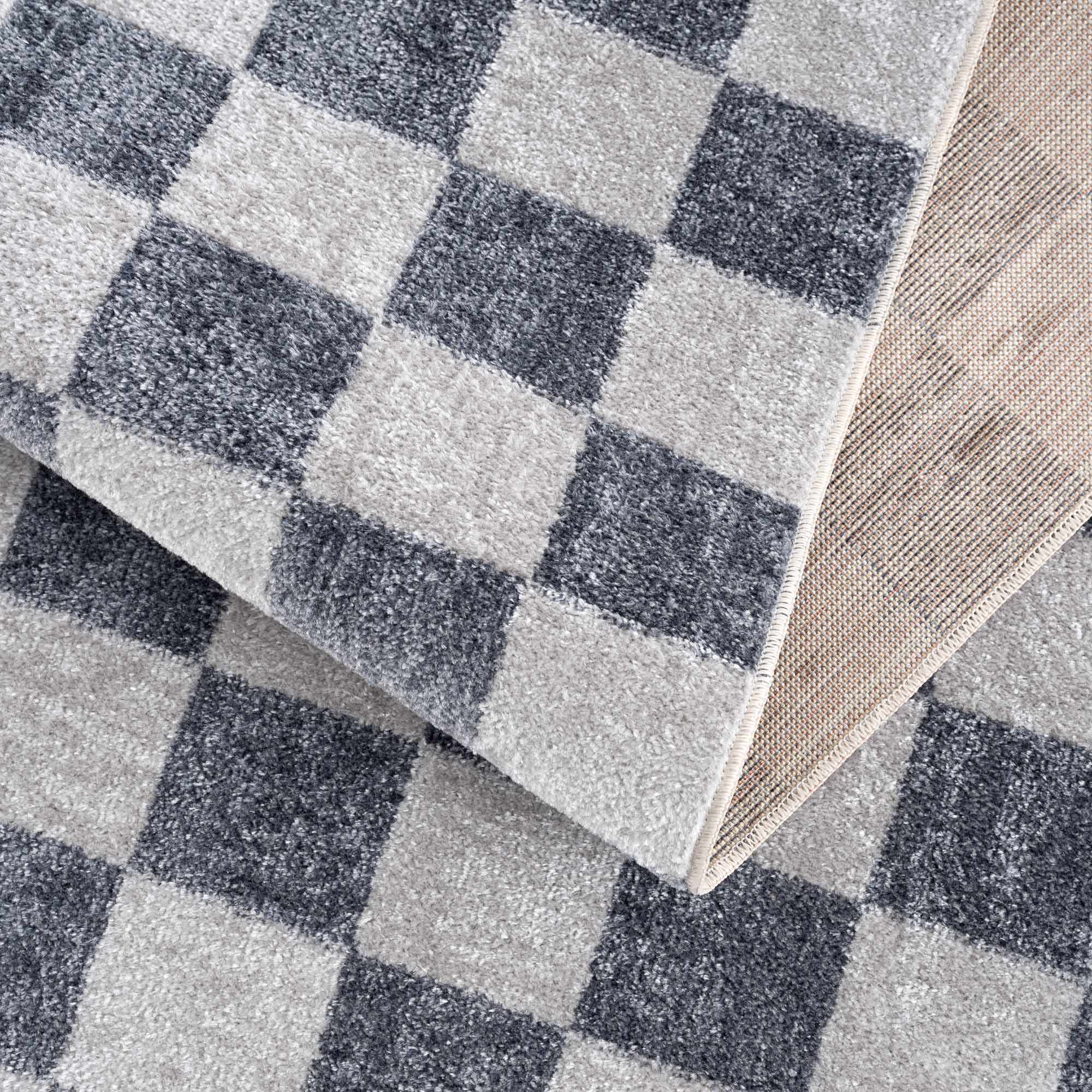 Boutique Rugs - Alie Gray Checkered Washable Area Rug