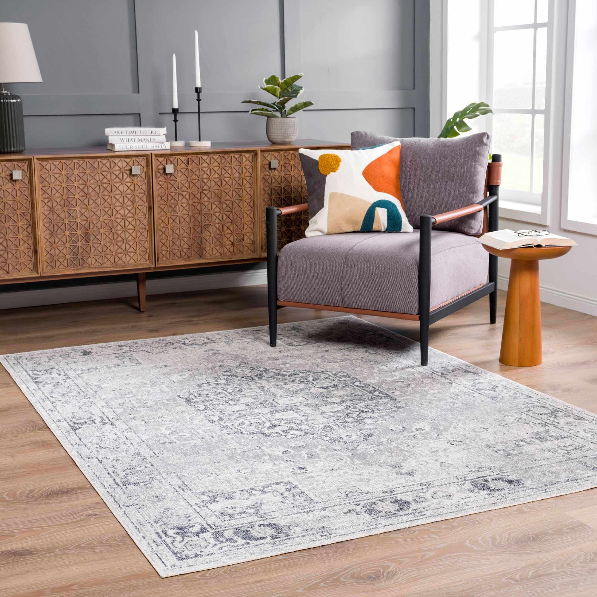 Boutique Rugs - Akram Cream & Antrasit Washable Area Rug