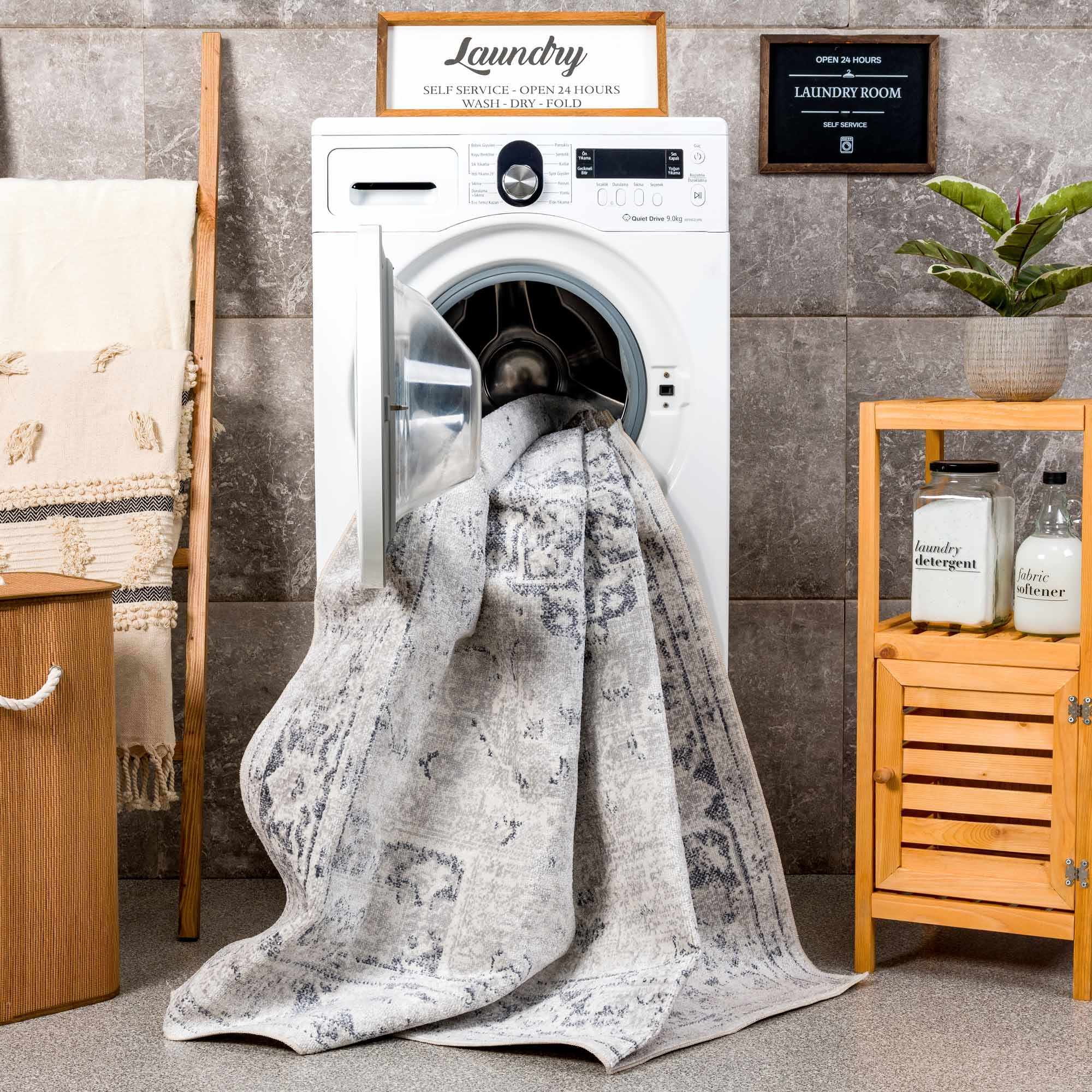Boutique Rugs - Akram Cream & Antrasit Washable Area Rug