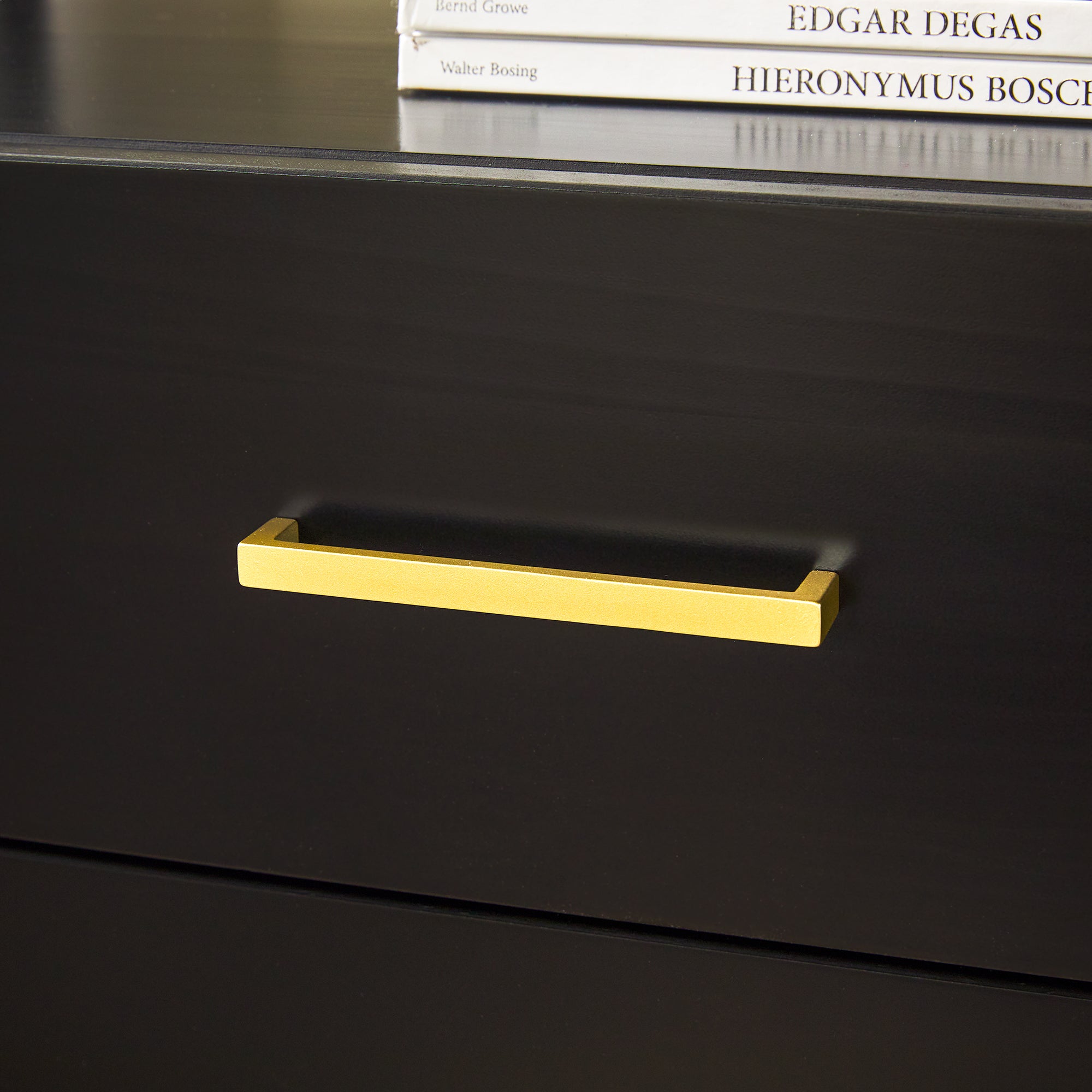 Isla Modern Easy Assembly 6 Drawer Dresser with Glass Top
