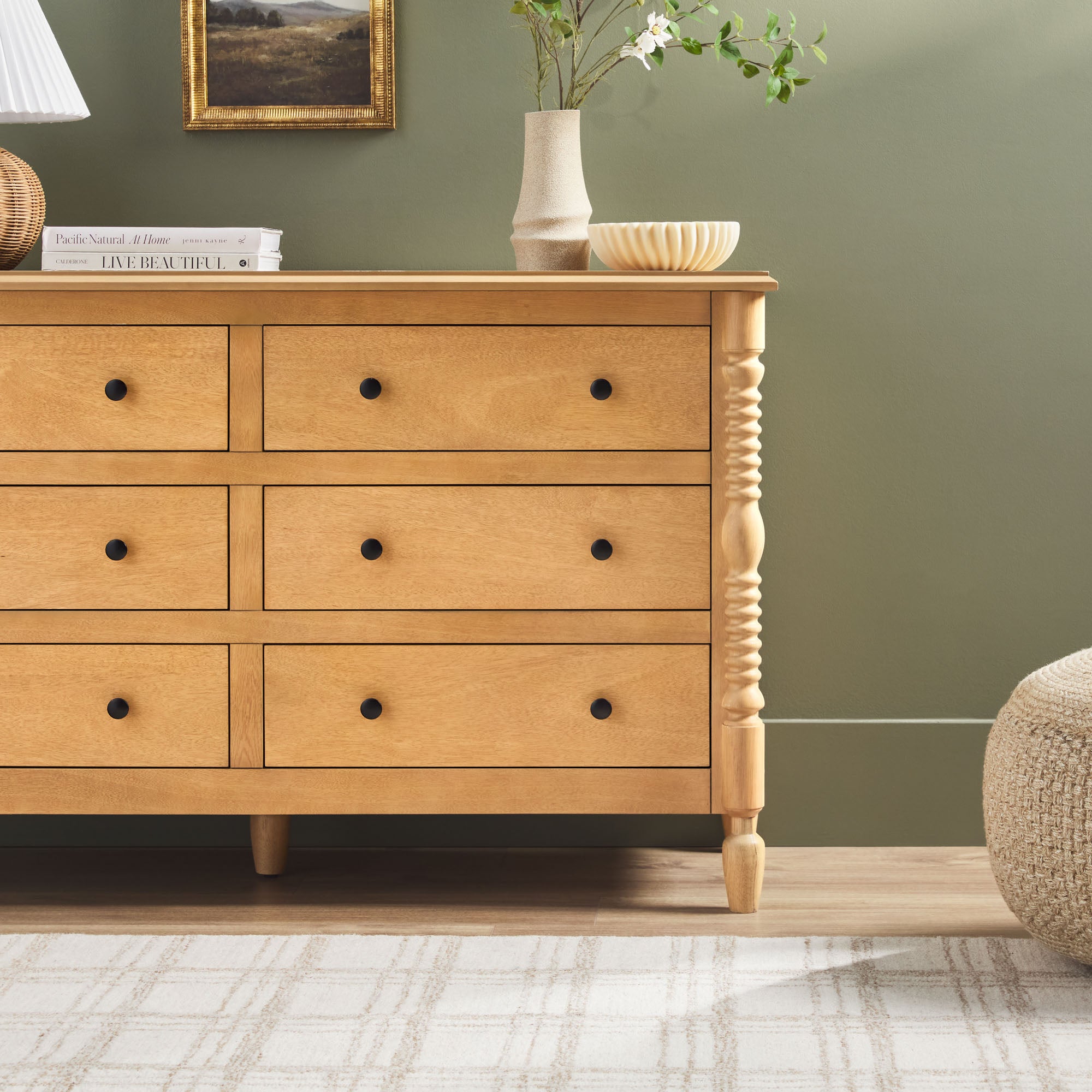Traditional Vivienne 6-Drawer Easy Assembly Solid Wood Dresser