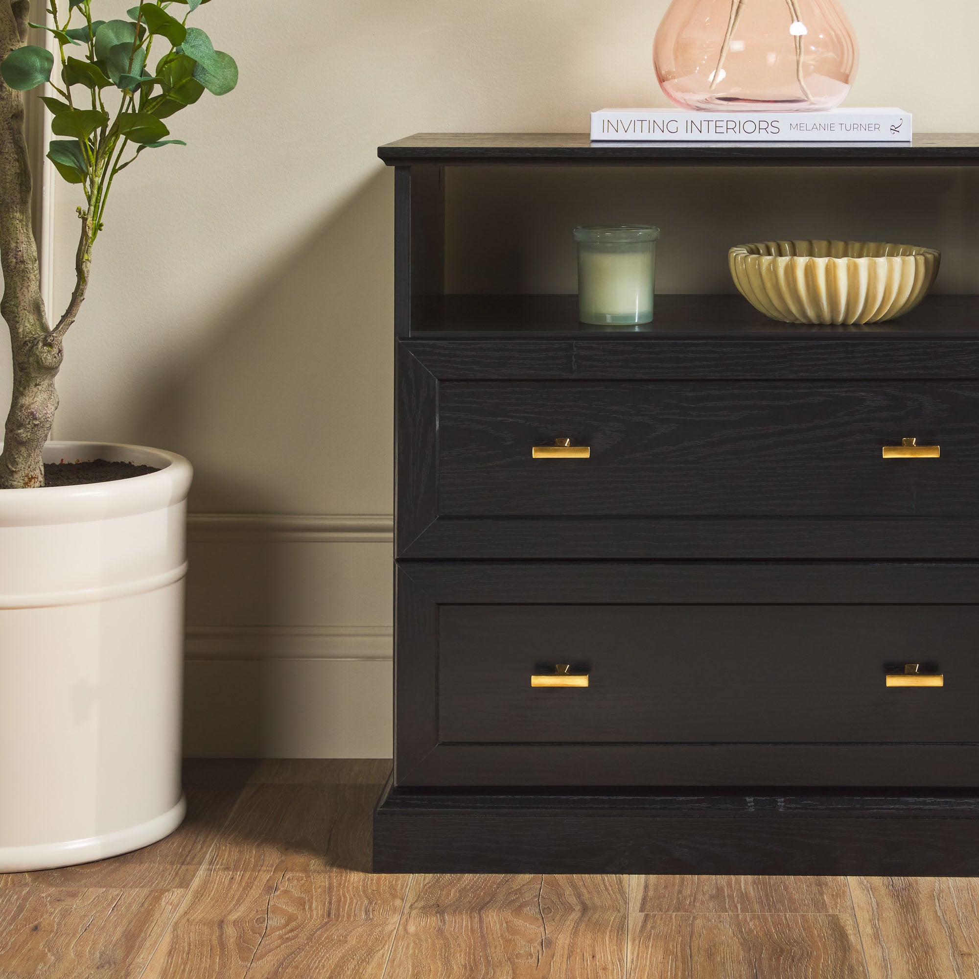 Clyde Modern Farmhouse Easy Assembly 2-Drawer Nightstand/Side Table