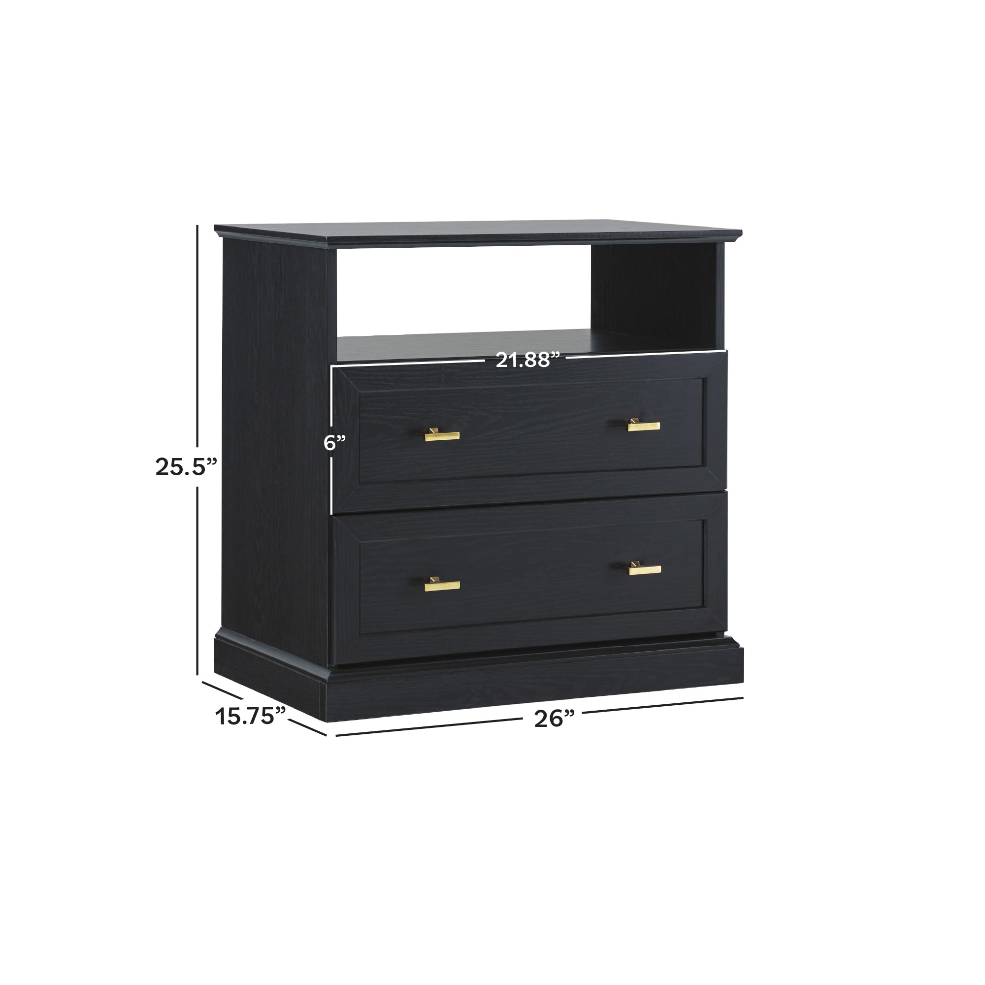 Clyde Modern Farmhouse Easy Assembly 2-Drawer Nightstand/Side Table