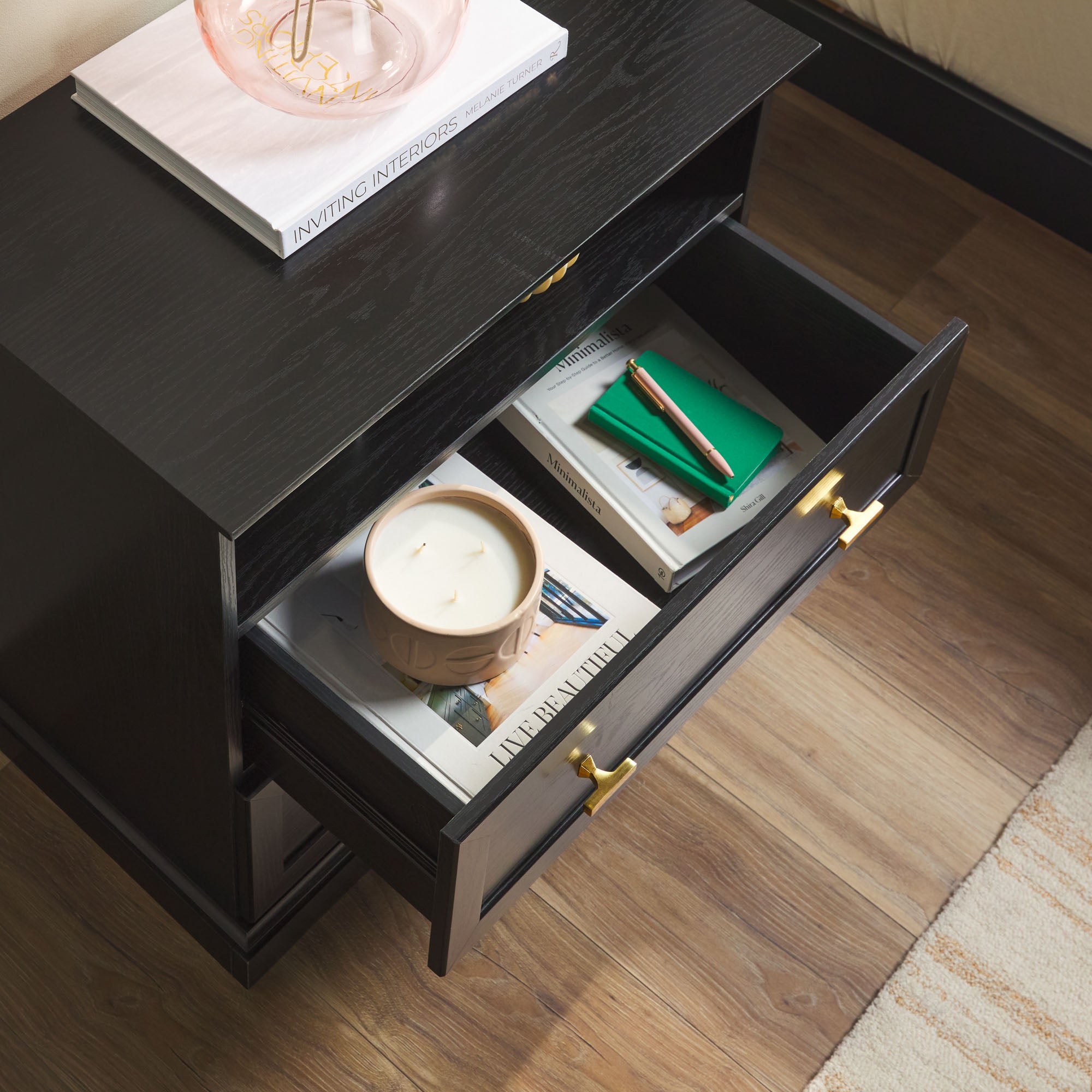 Clyde Modern Farmhouse Easy Assembly 2-Drawer Nightstand/Side Table