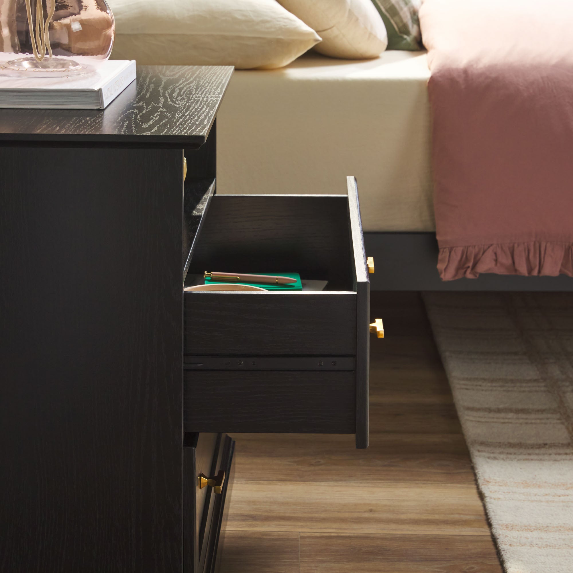 Clyde Modern Farmhouse Easy Assembly 2-Drawer Nightstand/Side Table