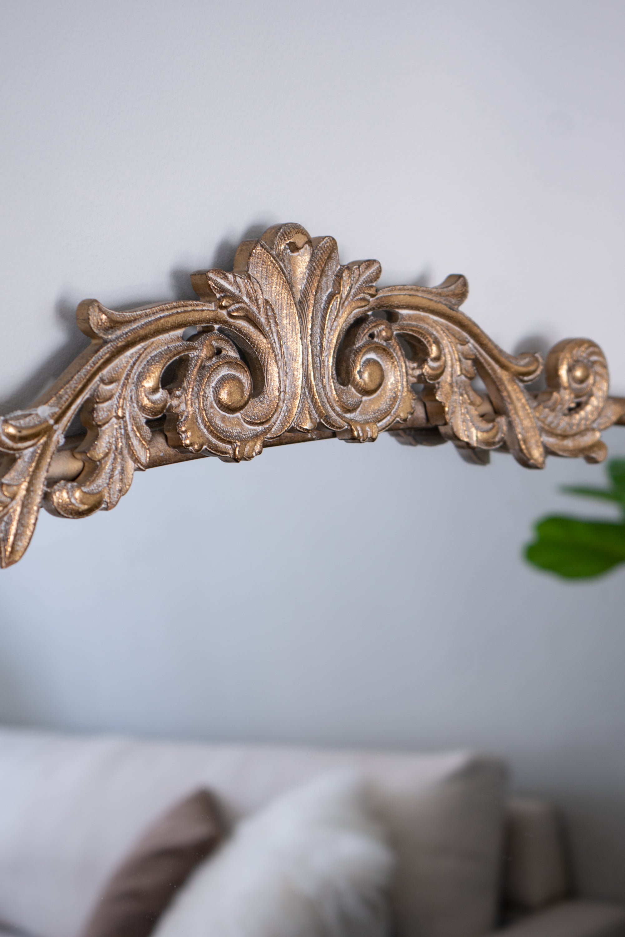 Walker Edison | Vintage Fleur Design Gold Arch Mirror