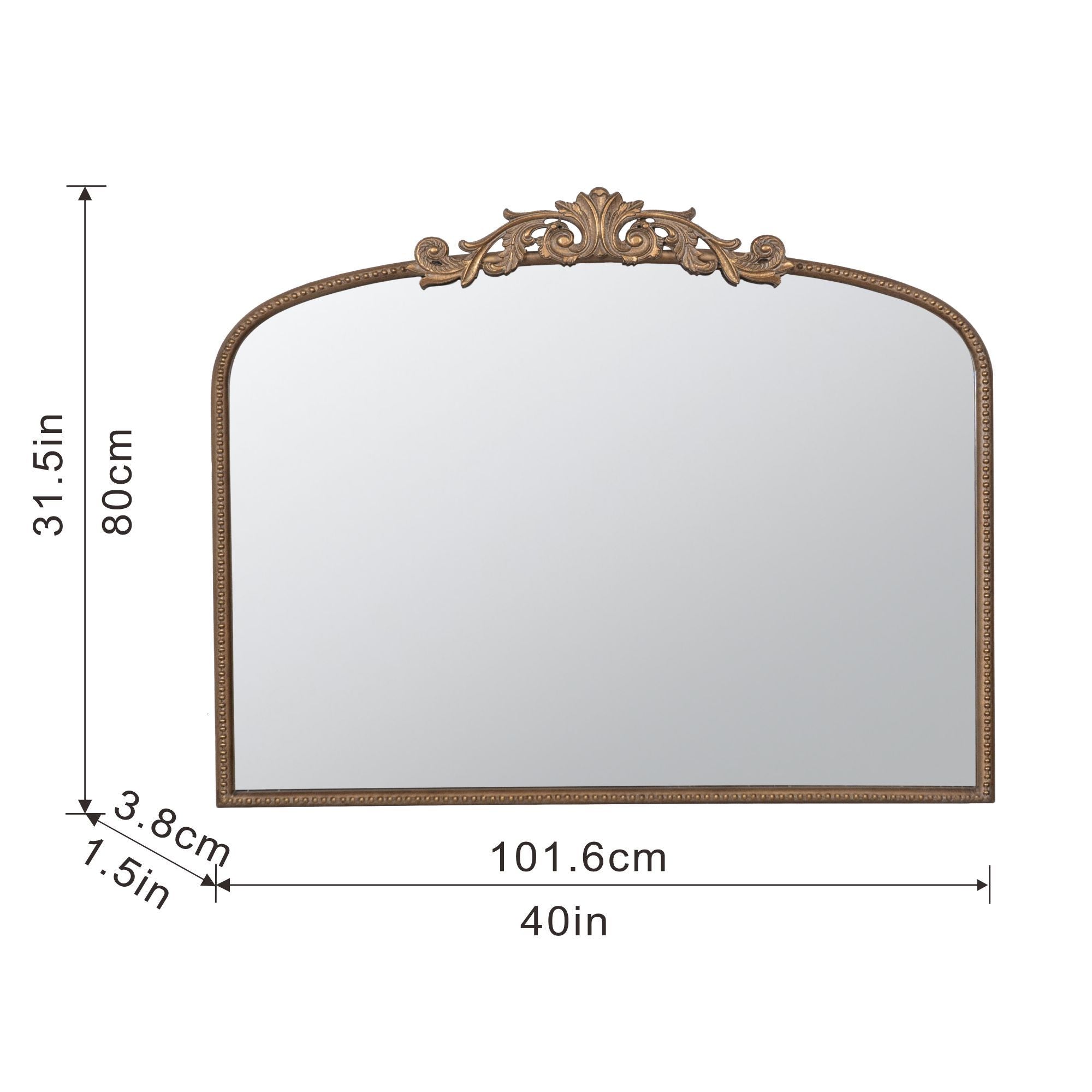 Walker Edison | Vintage Fleur Design Gold Arch Mirror