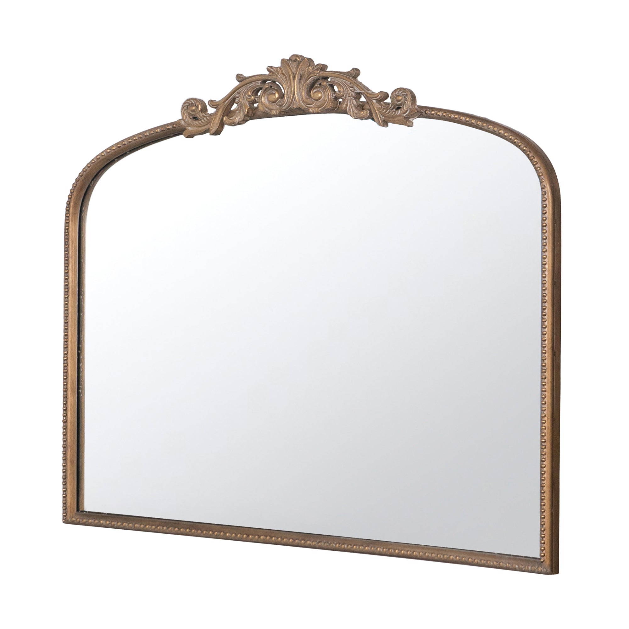Walker Edison | Vintage Fleur Design Gold Arch Mirror