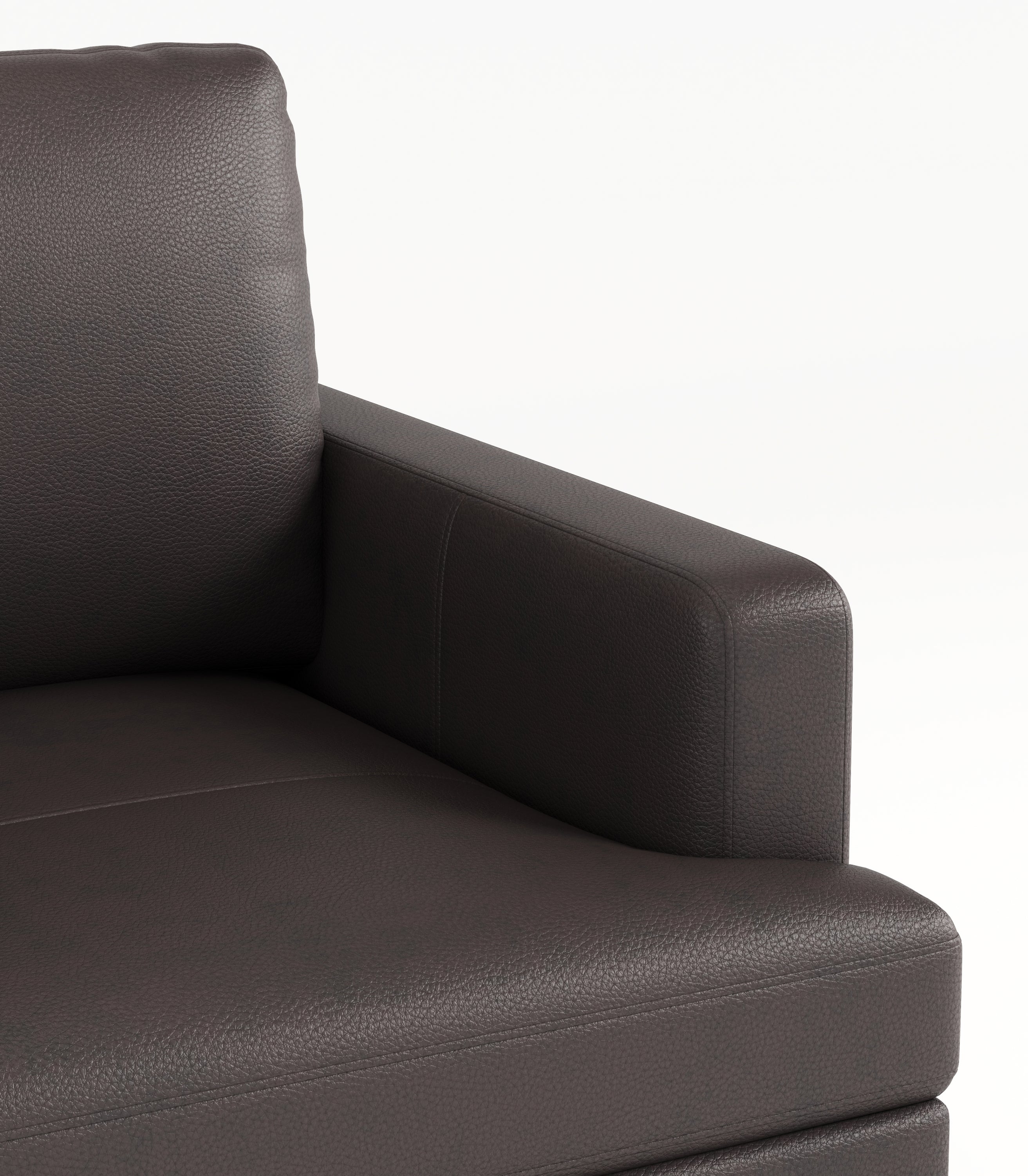 Walker Edison | Brown Genuine Leather Sofa