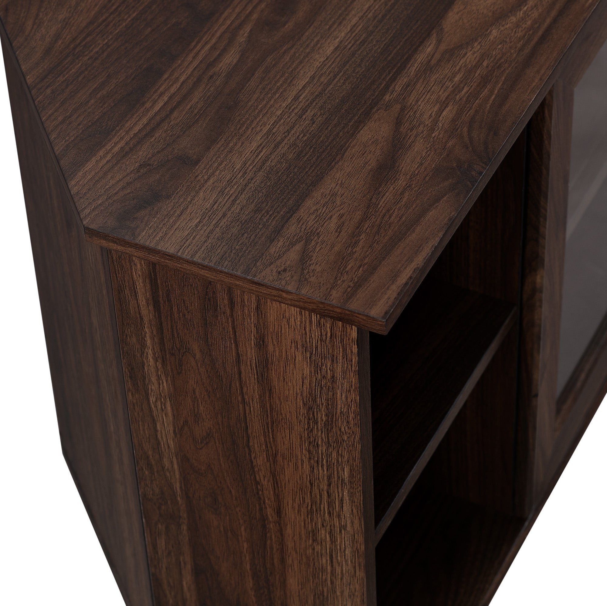 Clyde 48" Simple Glass Door Corner TV Stand