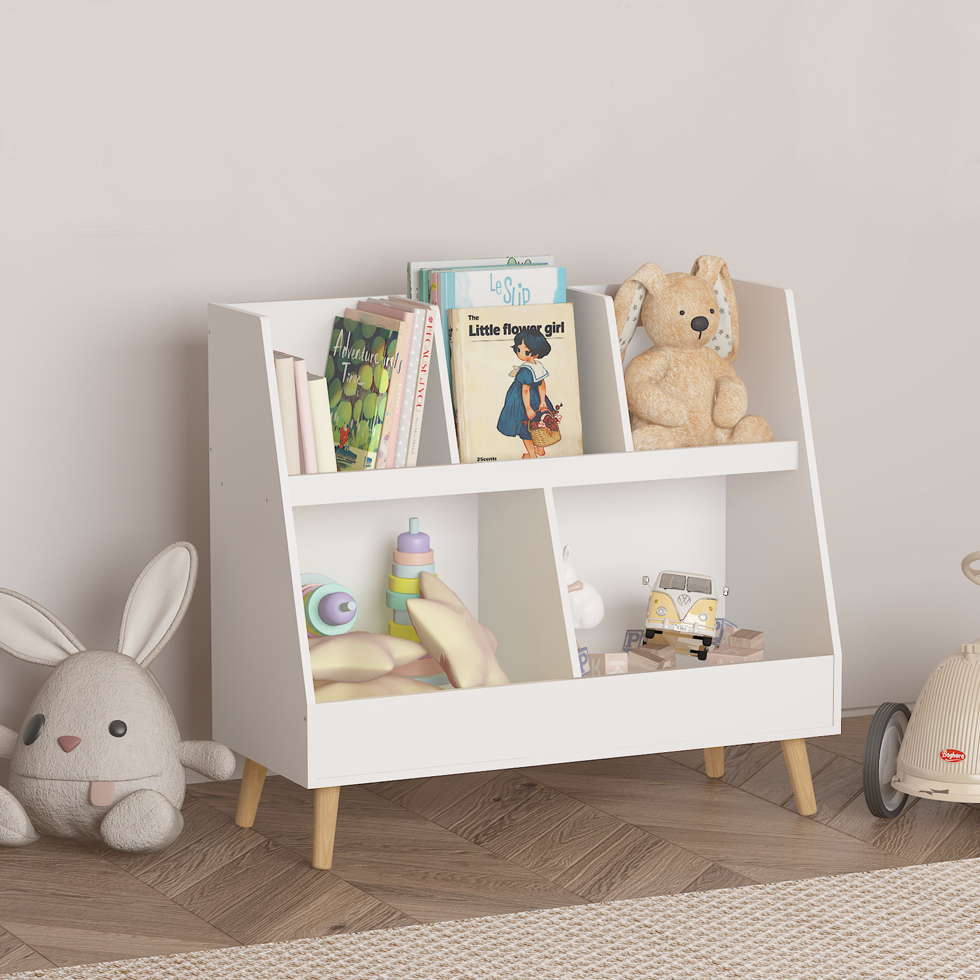 Walker Edison | Kids Bookcase and Toy Organizer