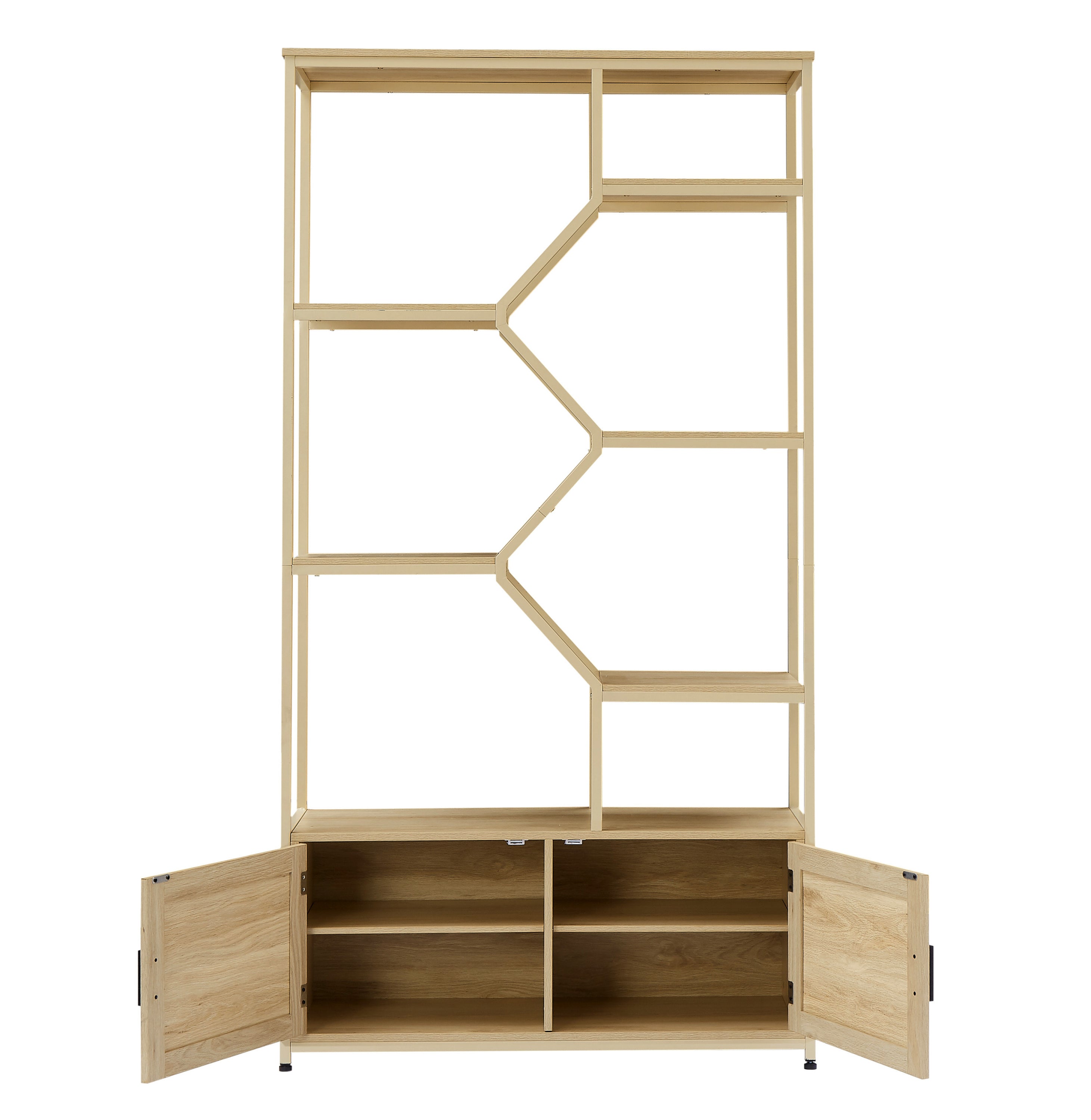 Walker Edison | Rattan Bookshelf Storage Cabinet