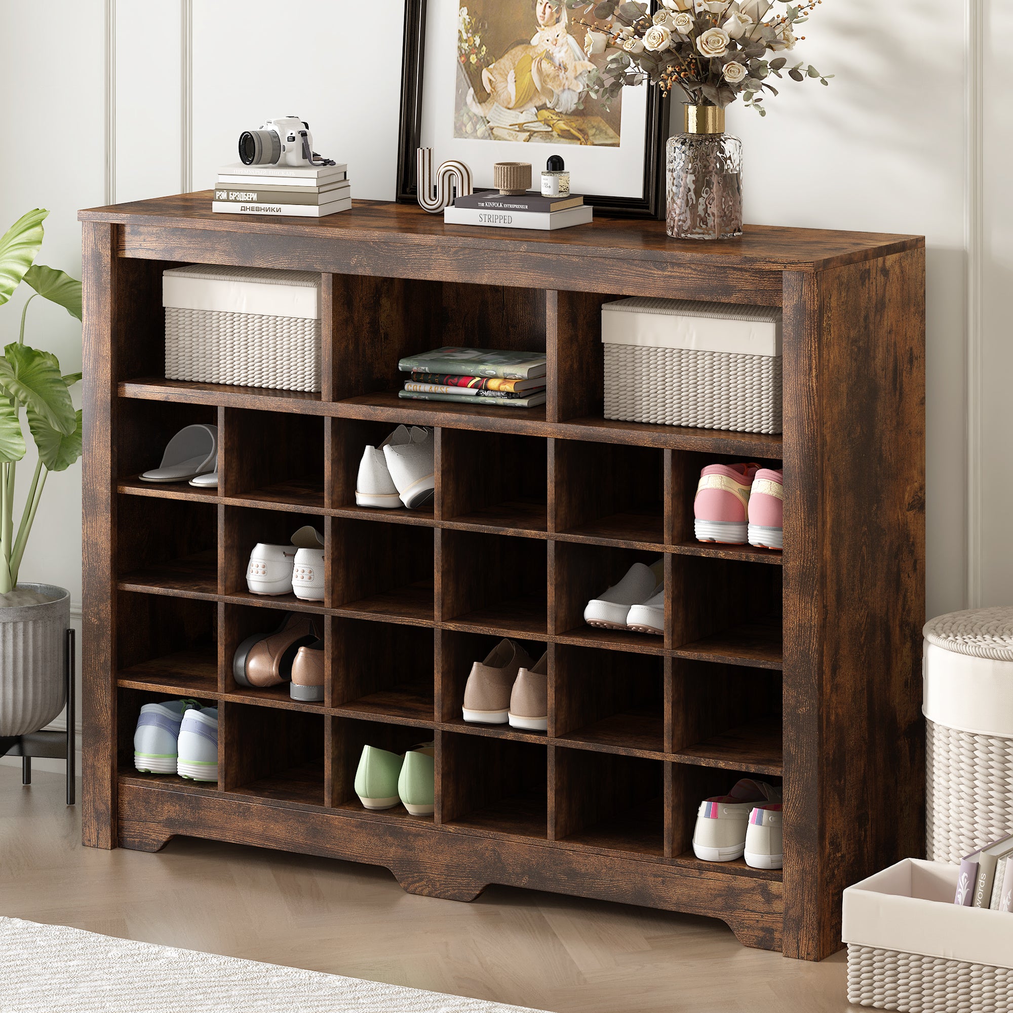 Walker Edison | Functional Shoe Cabinet for Stylish Organization