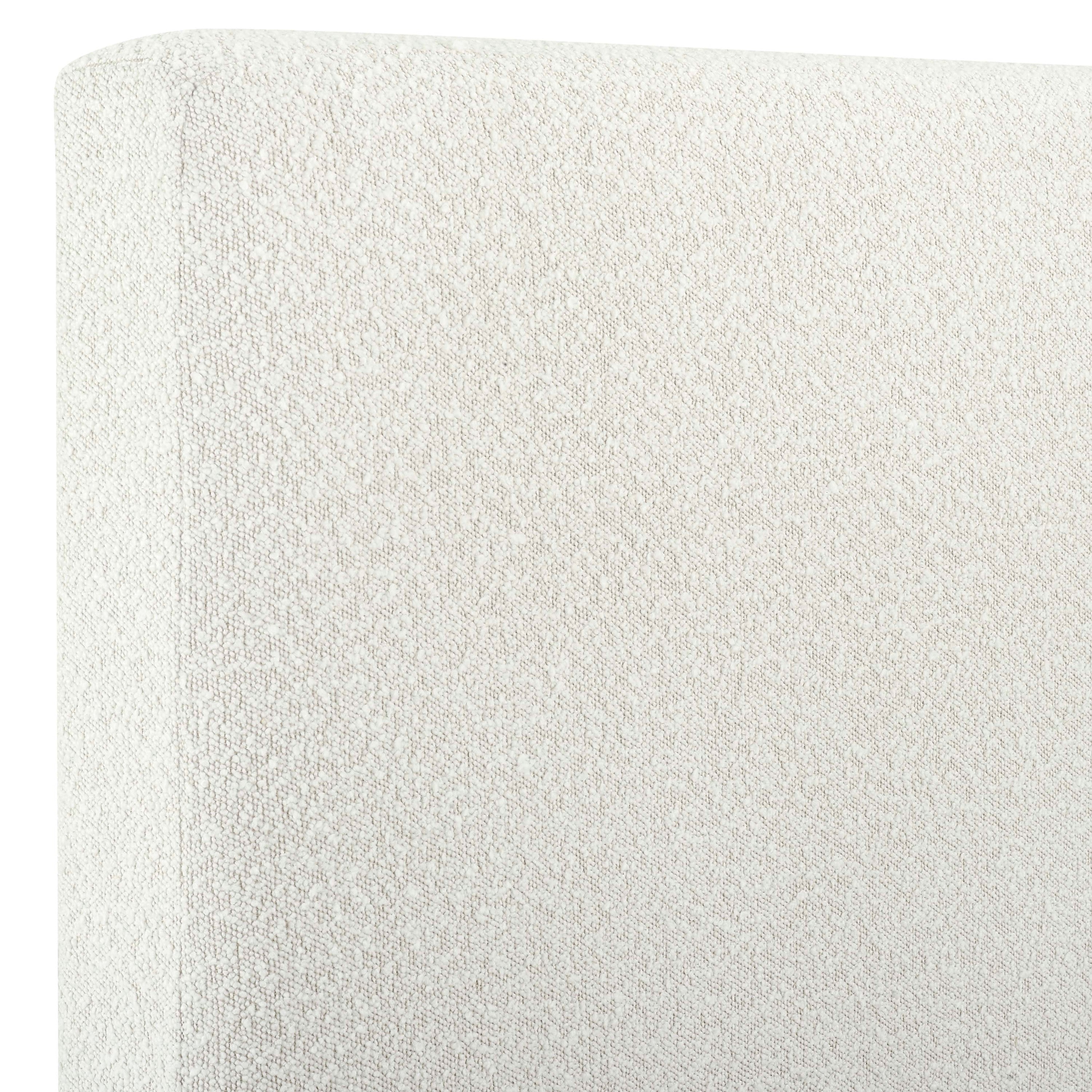 Walker Edison | King Size White Boucle Upholstered Platform Bed