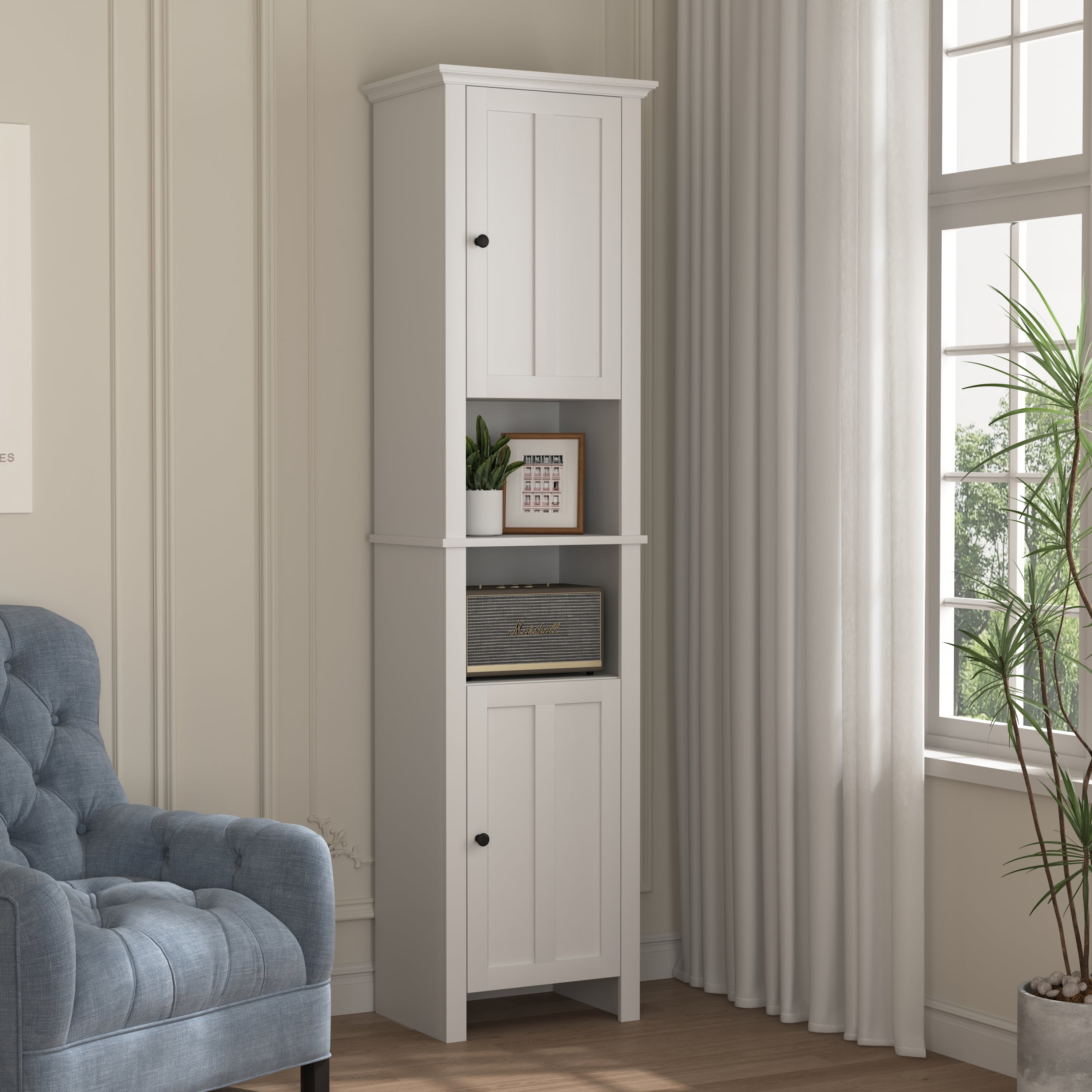 Walker Edison | Tall Slim Storage Cabinet