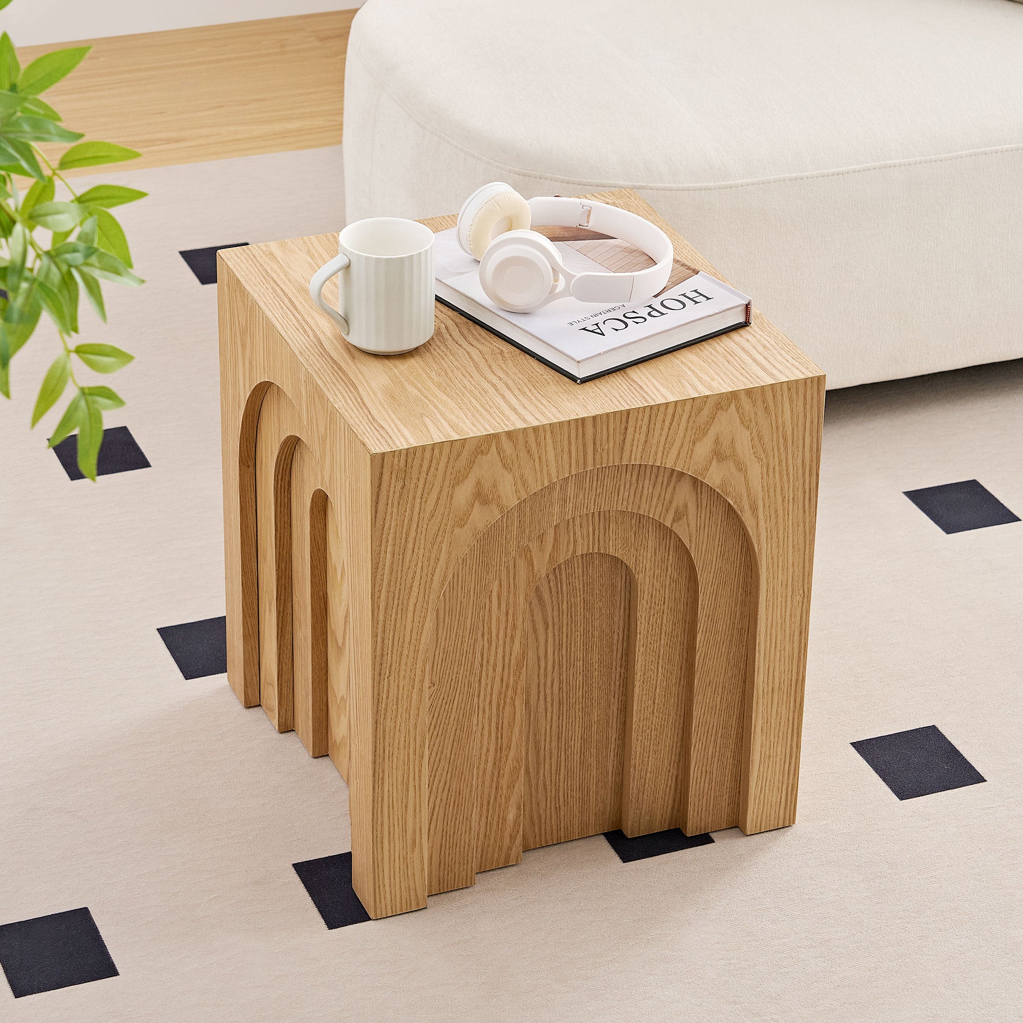 Walker Edison | Curve Design Square Side Table