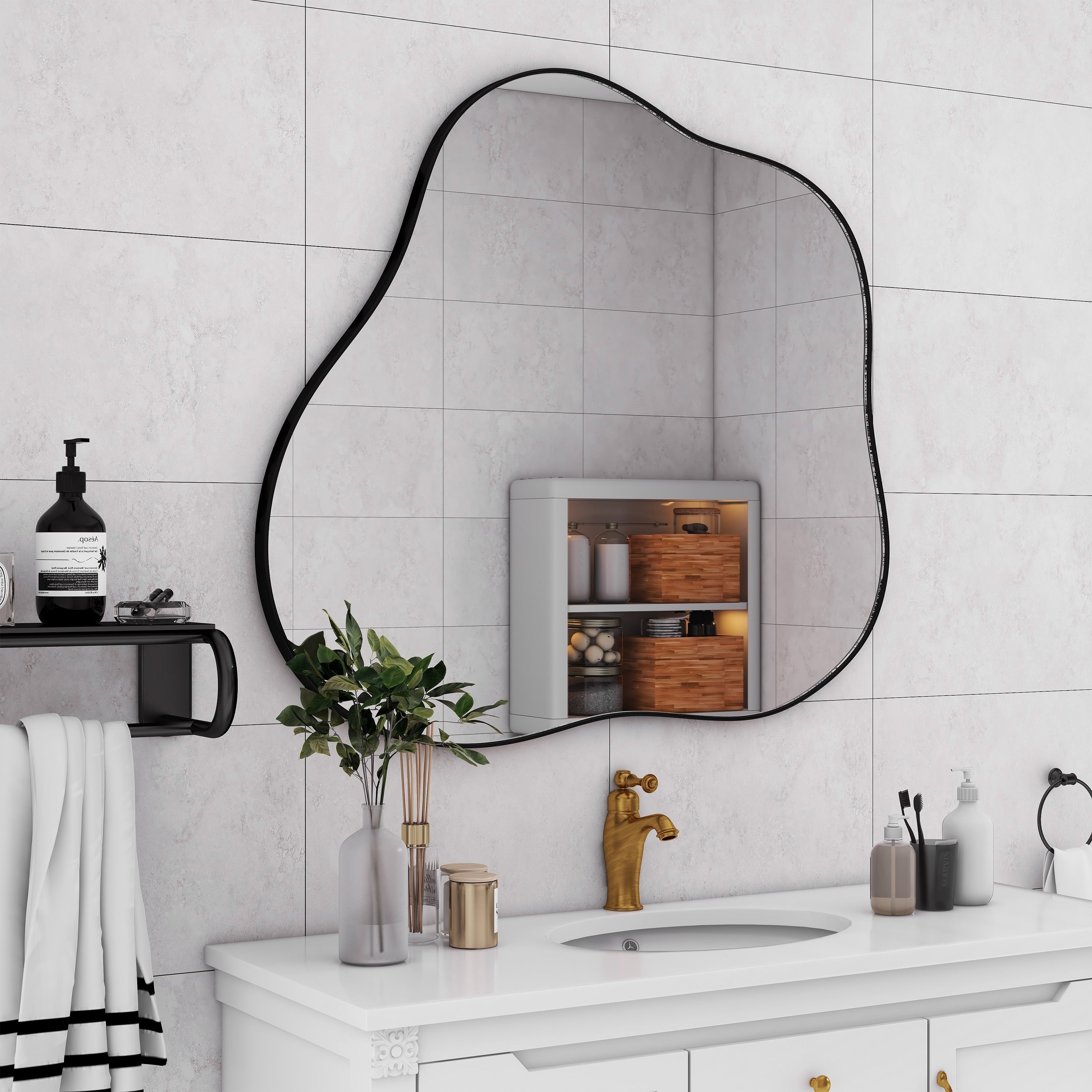 Walker Edison | Cloud-Shaped Metal Accent Wall Mirror