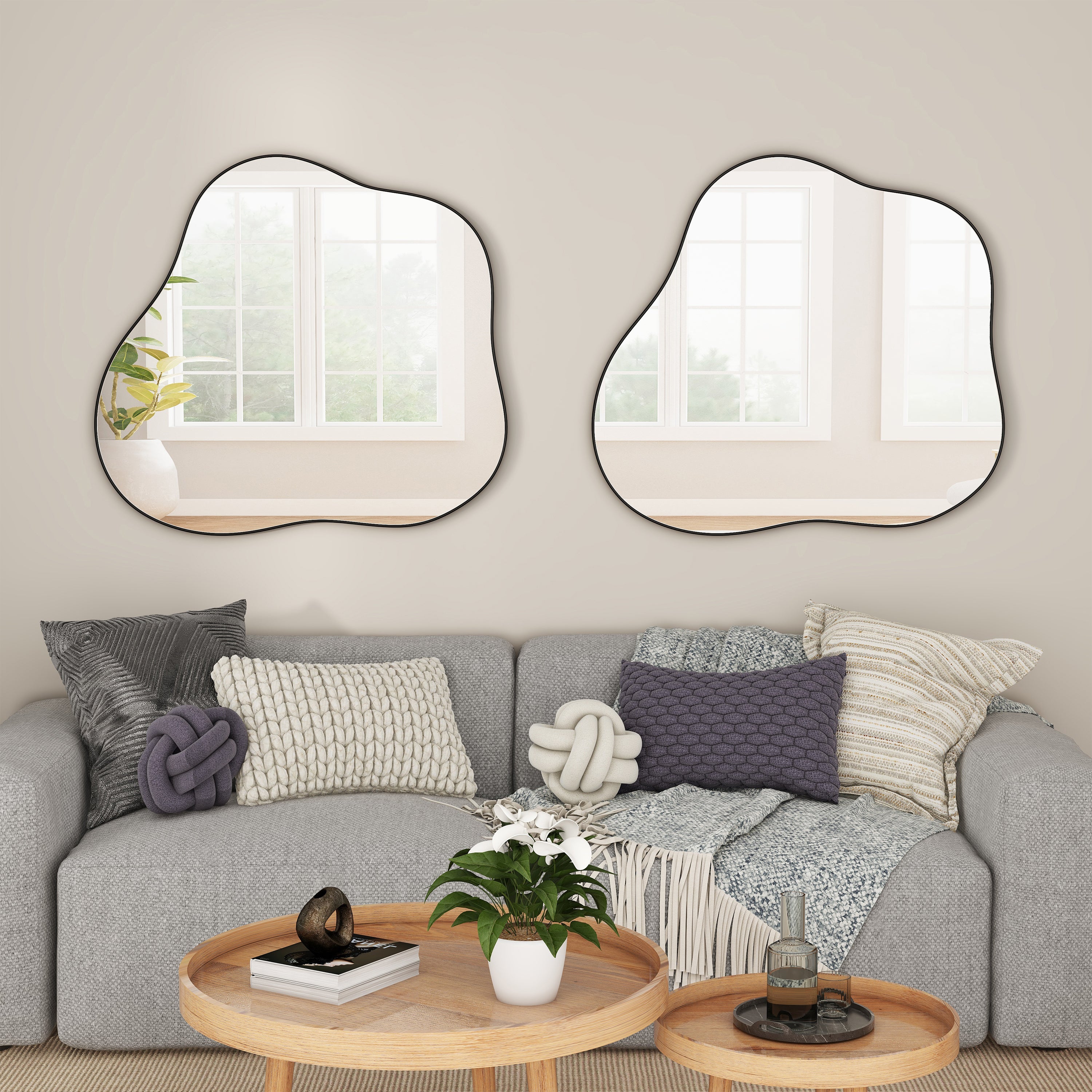 Walker Edison | Cloud-Shaped Metal Accent Wall Mirror