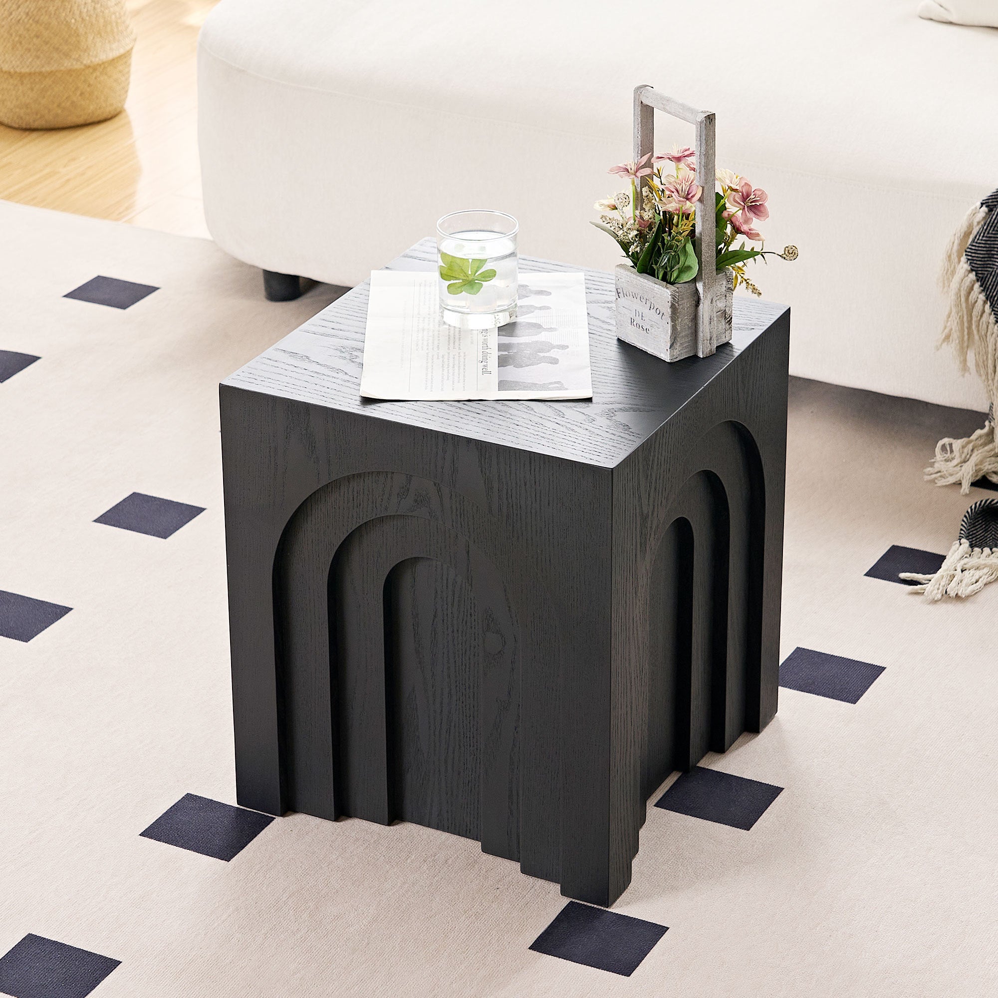 Walker Edison | Curve Design Square Side Table
