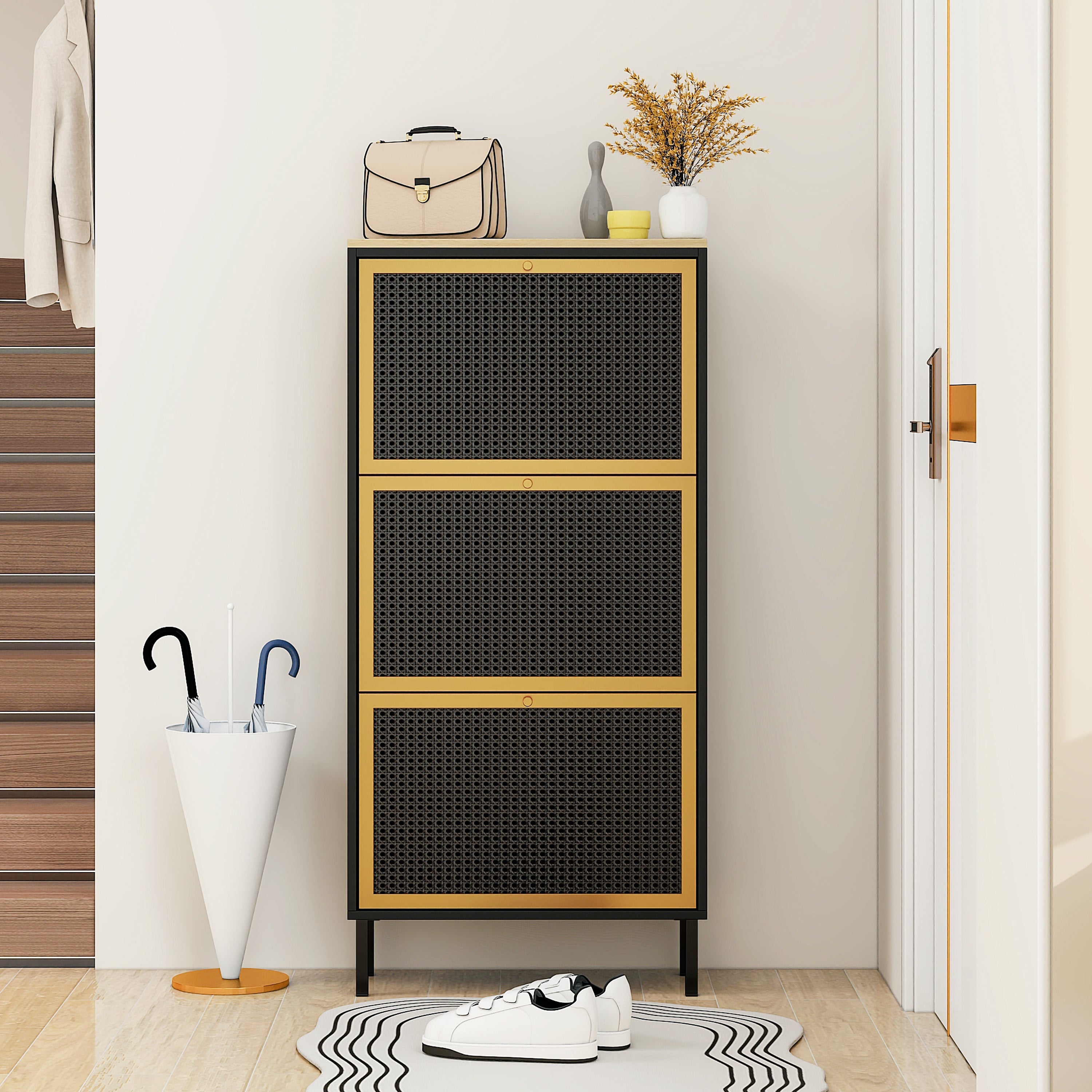 Walker Edison | Modern Entryway Shoe Rack