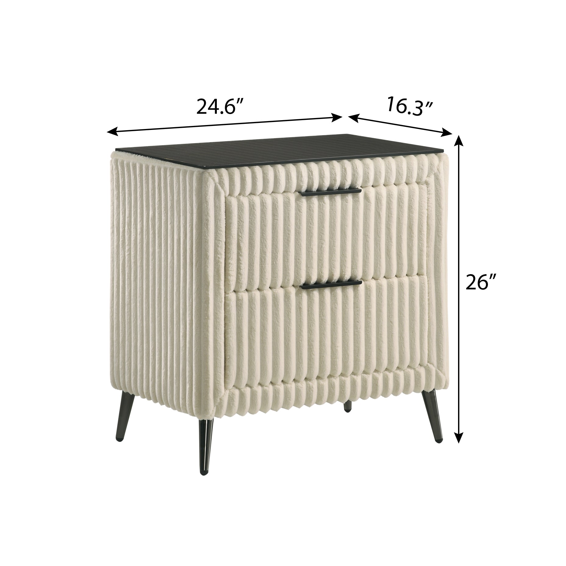 Walker Edison | Corduroy Upholstery Queen Bed with 2 Nightstands