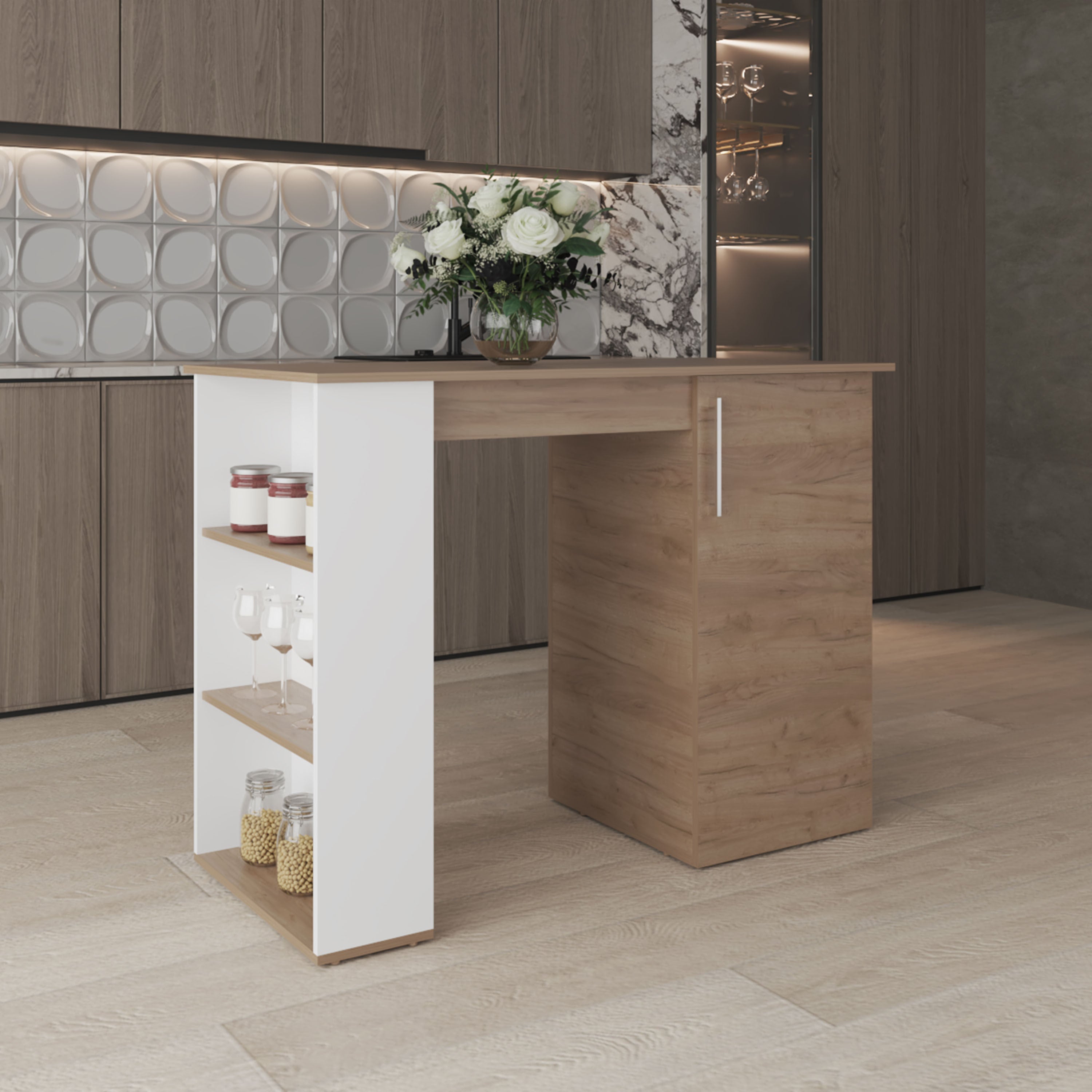 Walker Edison | Kitchen Island Storage Counter