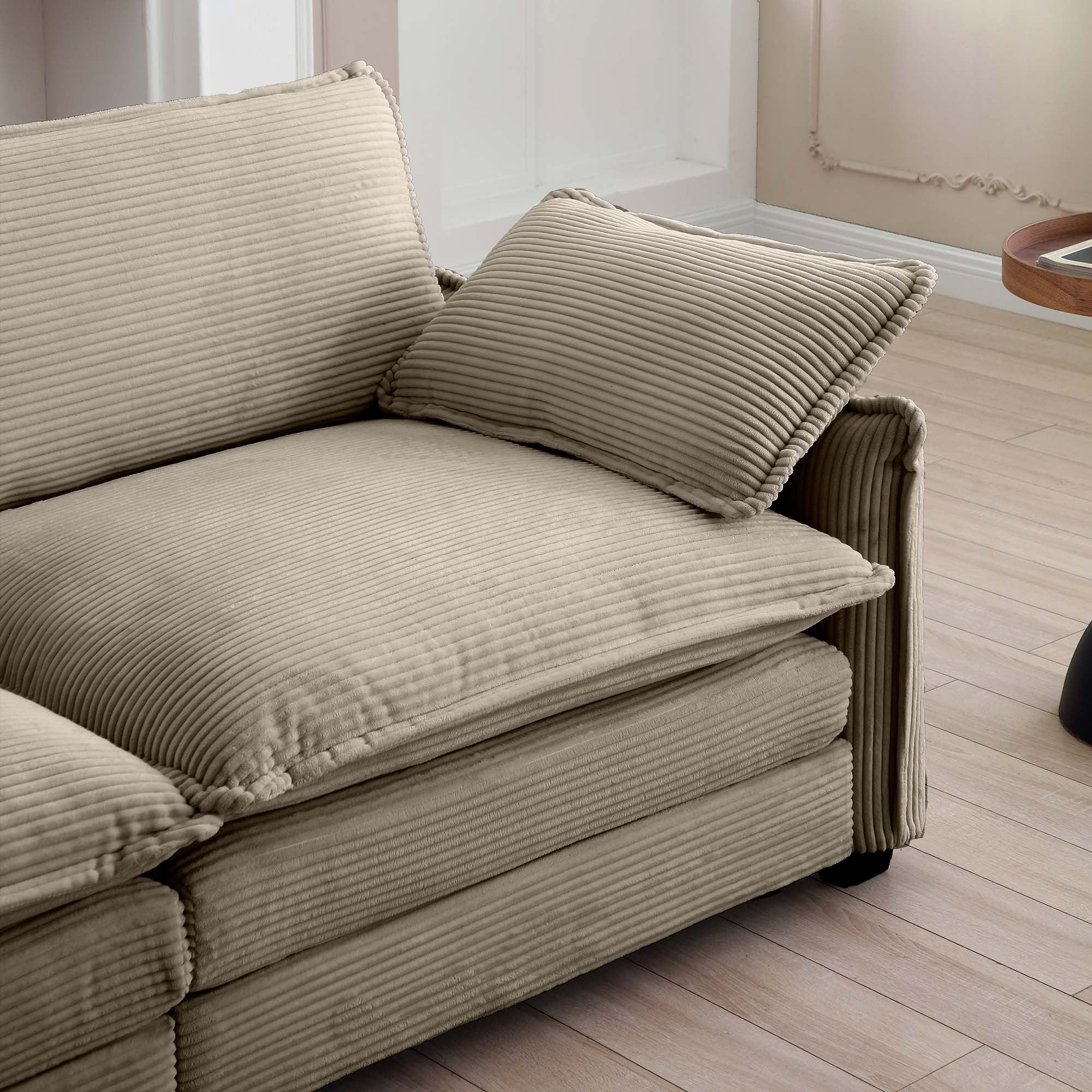 Walker Edison | Corduroy Cloud Deep Seated Accent Sofa Chairs
