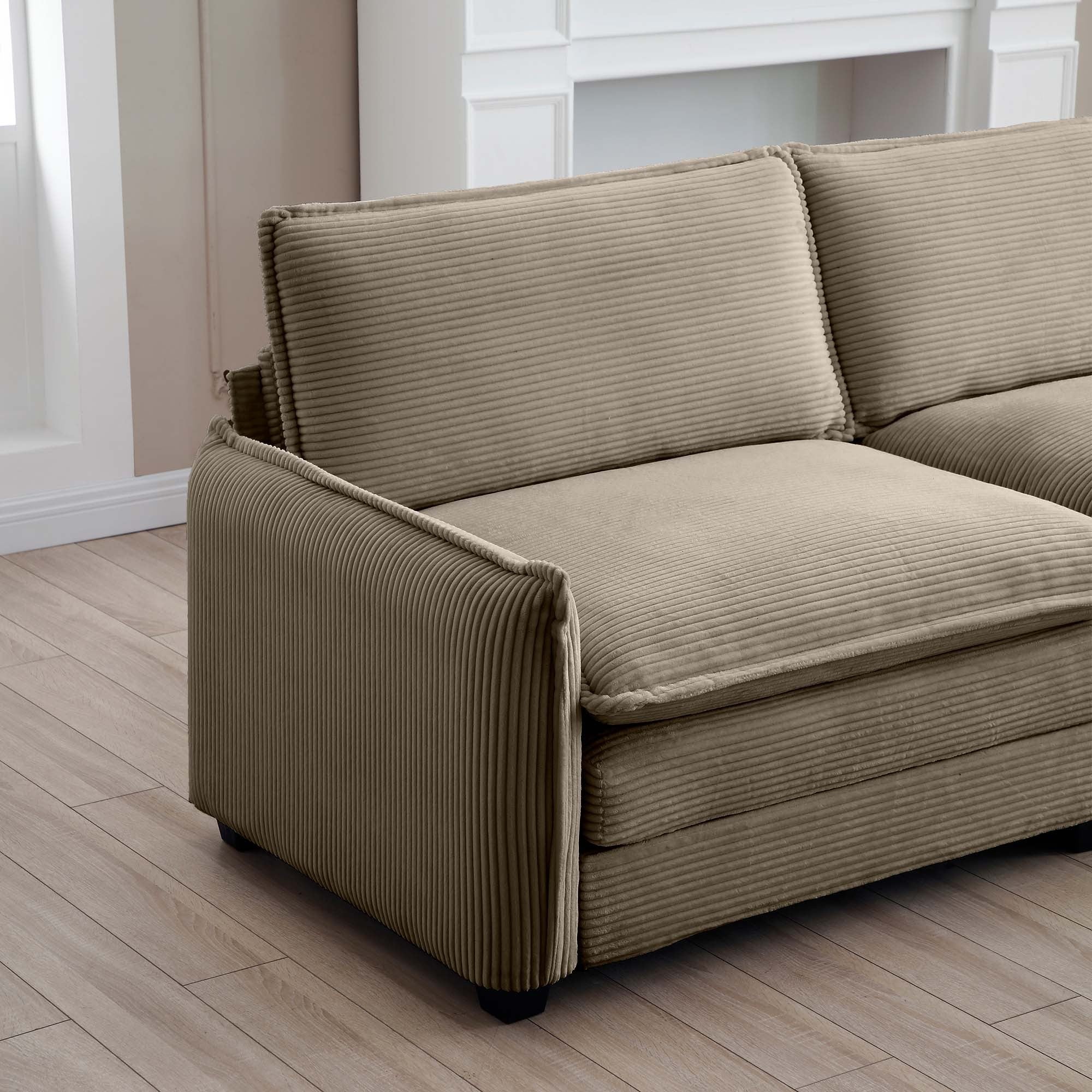 Walker Edison | Corduroy Cloud Deep Seated Accent Sofa Chairs