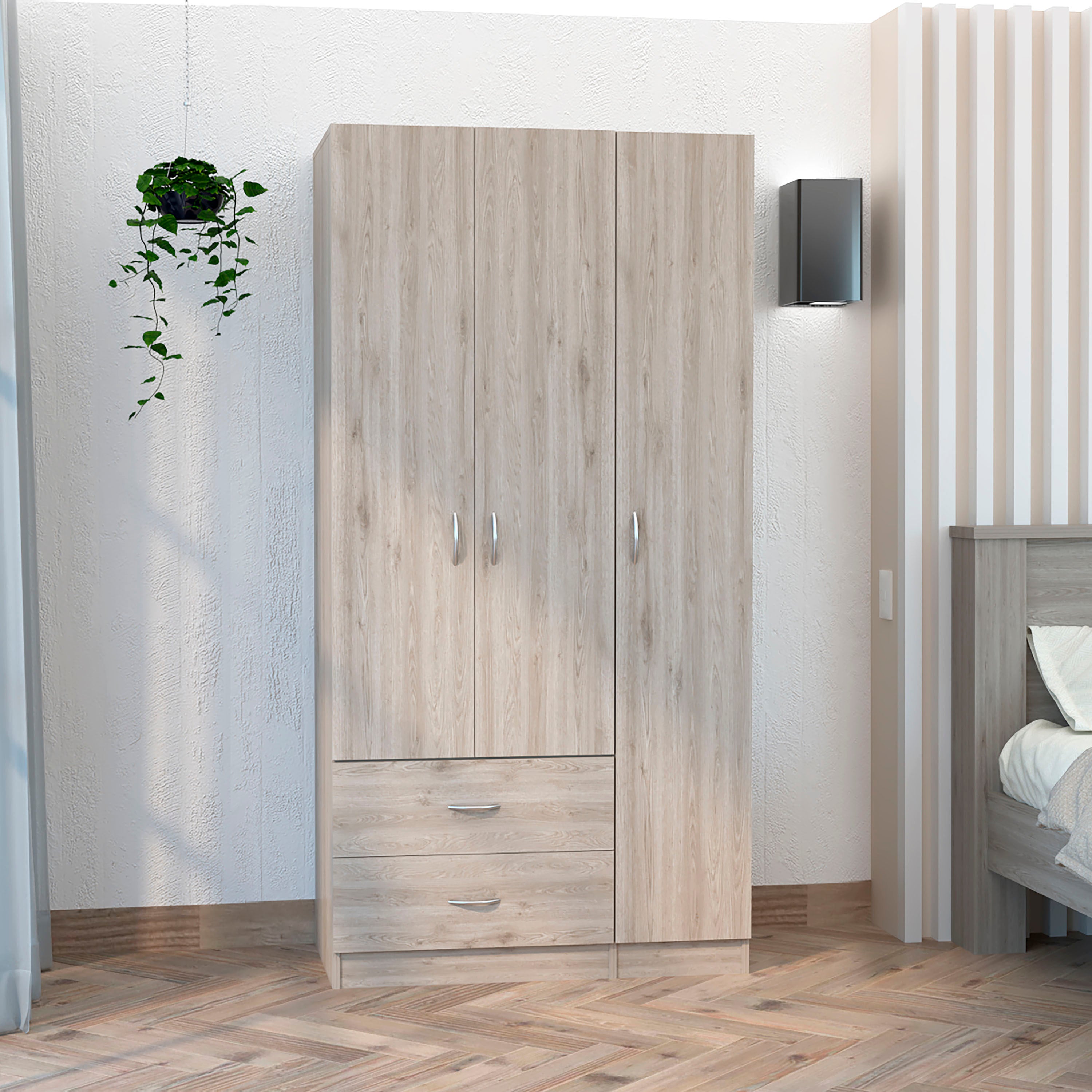 Walker Edison | 3 Door Armoire Storage Cabinet