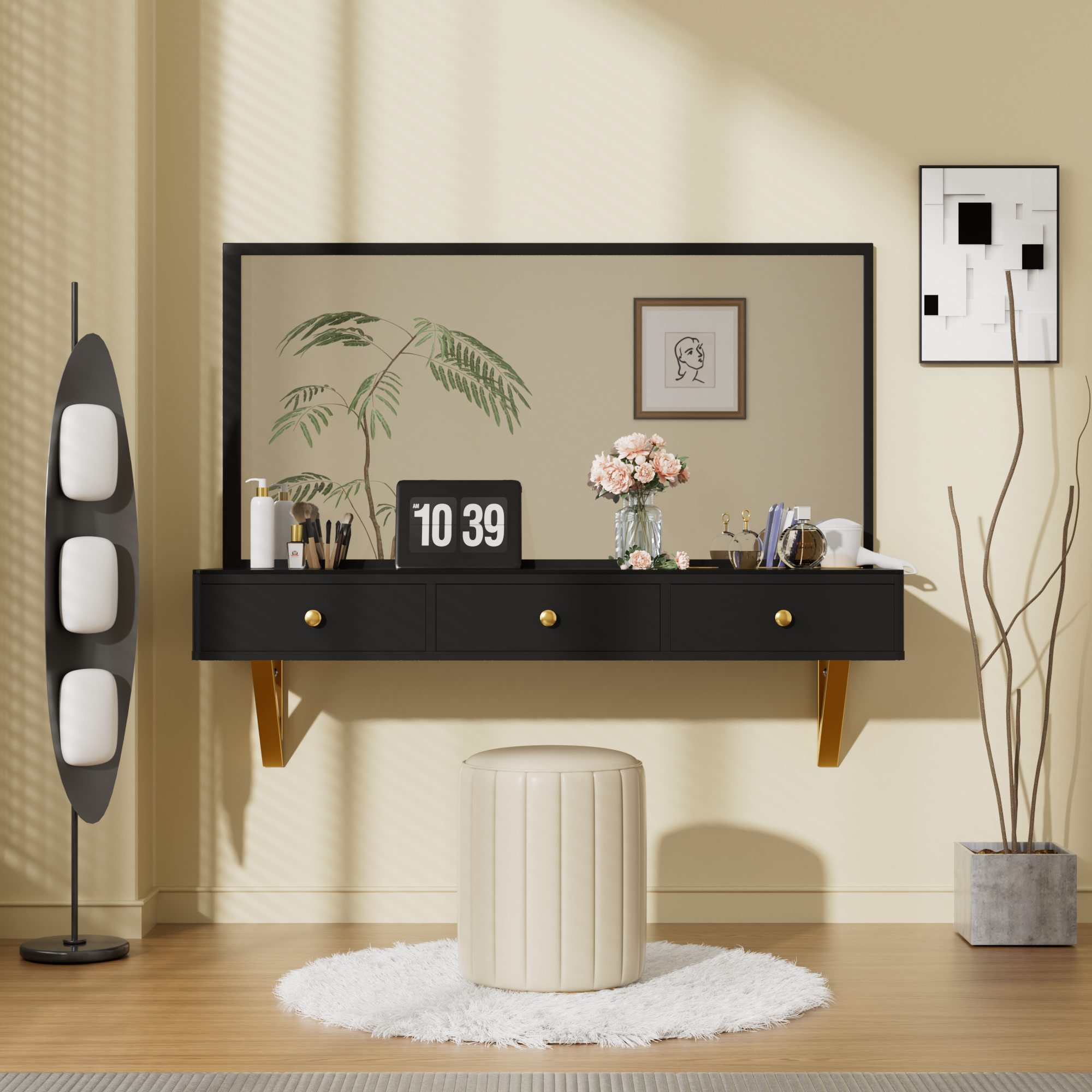 Walker Edison | Floating Vanity Desk with Drawer